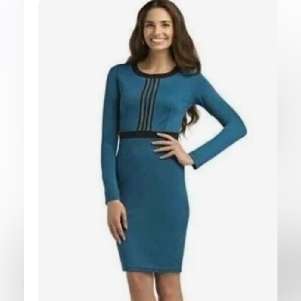 New Kardashian Kollection long sleeve beaded sheath dress